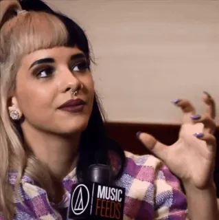 😌 78e66b93 MUSIC FEEDS music, interview, woman, celebrity, person, microphone telegram sticker