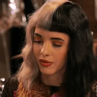 😐 9230f3b8 Melanie Martinez singer, musician, pop, hairstyle, celebrity, woman, portrait telegram sticker