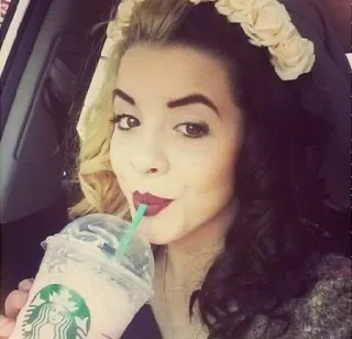 😊 cd682b17 woman, starbucks, drink, portrait, person, hair telegram sticker