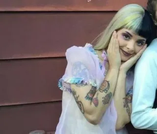 😊 ffecf98b Melanie Martinez Melanie Martinez, singer, musician, tattooed, blonde hair telegram sticker