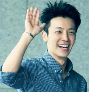 ✋ 1962e546 사람, 남자, 미소, 손 흔들기 telegram sticker