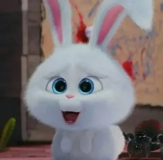 🙂 5bab5310 Snowball The Secret Life of Pets coelho, coelho, branco, fofo, animal, animal de estimação telegram sticker