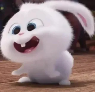 😌 66674c3f Snowball The Secret Life of Pets coelho, desenho animado, branco, animal, fofo telegram sticker