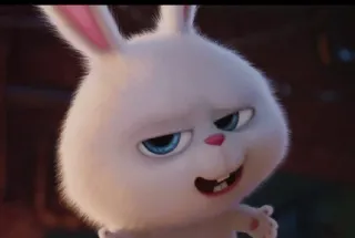 😎 84879b6d Snowball The Secret Life of Pets coelho, branco, desenho animado, animal, animal de estimação telegram sticker