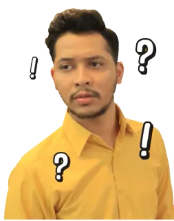 🤔 16c5c192 質問, 感嘆, 男, 考え中, 混乱, 表情 telegram sticker