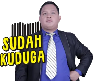 😎 4020ba35 SUDAH KUDUGA 男性, スーツ, ネクタイ, テキスト, インドネシア語, 表情, ステッカー telegram sticker