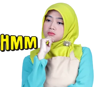 😐 53ac4628 HMM 女性, 考え中, うーん, イスラム, イスラム教徒, 質問 telegram sticker