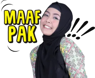 😍 96daf415 MAAF PAK ヒジャブ, 女性, 謝罪, インドネシア語 telegram sticker