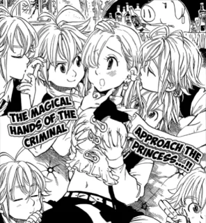 😘 64d89902 Elizabeth Liones Seven Deadly Sins THE MAGICAL HANDS OF THE CRIMINAL APPROACH THE PRINCESS....!! 애니메이션, 만화, 일곱 개의 대죄, 엘리자베스 리오네스, 멜리오다스 telegram sticker