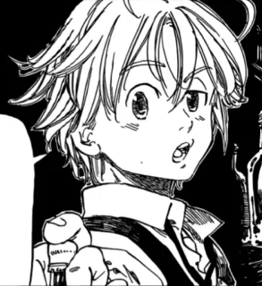 🤨 e13880c5 Meliodas Seven Deadly Sins 애니메이션, 만화, 일곱 개의 대죄, 멜리오다스, 캐릭터, 금발 머리, 충격 telegram sticker