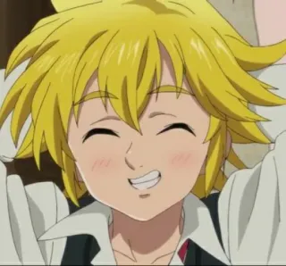 😄 5746ebc3 Meliodas The Seven Deadly Sins 动漫, 七大罪, 梅利奥达斯, 微笑, 角色 telegram sticker