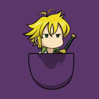 😊 9be496e8 Meliodas Seven Deadly Sins 动漫, 角色, 剑, 口袋, 梅里奥达斯, 七大罪 telegram sticker