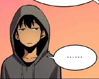 😐 39d4f8ea ..... Mann, Kapuzenpullover, Gedanke, Cartoon telegram sticker