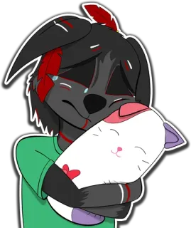 😿 01d0e202 furry, piangendo, triste, animale, gatto, abbraccio, cuscino whatsapp sticker