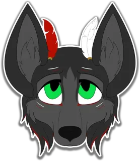 😢 0c9dea1e lupo, furry, animale, cartone animato, adesivo, piume whatsapp sticker