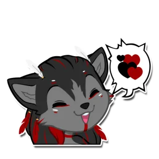 ❤️ 12aa27f8 lupo, cartoni animati, cuori, amore, carino whatsapp sticker