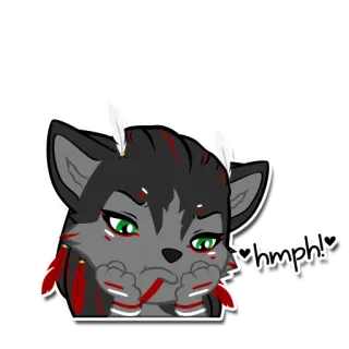 😔 4ca26812 hmph! lupo, animale, carino, cartone animato, furry, scontroso whatsapp sticker