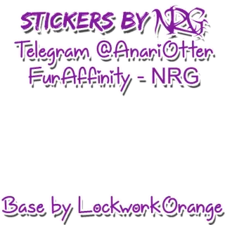💜 60c41cde STICKERS BY NRG 
Telegram @AnariOtter
FurAffinity = NRG
Base by LockworkOrange adesivi, telegram, furaffinity, testo whatsapp sticker
