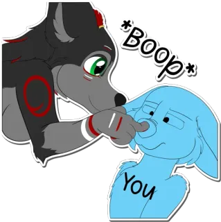 👉 8ef1f072 Boop You Furry, Boop, Cartone animato, Carino, Lupo, Coniglio whatsapp sticker