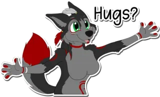 🫂 91372dd9 Hugs? Furry, Antropomorfo, Abbracci, Cartoni animati, Animale, Amichevole whatsapp sticker