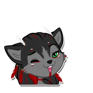 😉 b9643e3c lupo, cartoni animati, animale, nativo americano, carino, piume whatsapp sticker