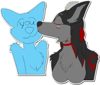 😘 d8f909c1 you furry, bacio, animale, carino, amore, affetto, animazione whatsapp sticker