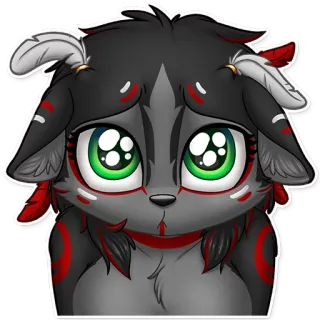 😔 00837196 Фурри, Наклейка, Животное, Милый, Волк, Антро, Мультфильм telegram sticker