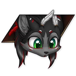 😦 bfef5255 волк, фурри, аниме, животное, мультфильм, стикер telegram sticker