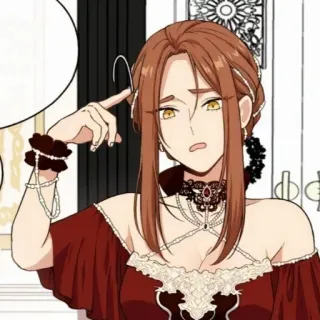 ☠ 0838b35c kobieta, postać, czerwona sukienka, portret, manga, anime telegram sticker