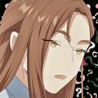 👗 1a71014e pytanie, zmieszany, anime, manga, znaki zapytania, kreskówka, myślenie telegram sticker