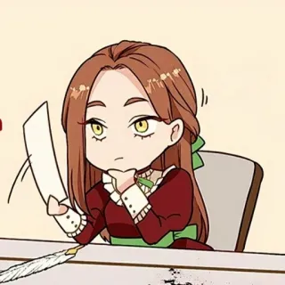 ☠ 7af7e3c4 Kreskówka, Chibi, Anime, Dziewczyna, Rysunek, Biurko, Papier telegram sticker