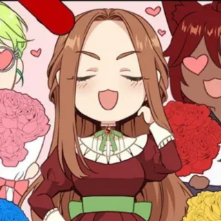 👾 4afb17b0 Anime, Kreskówki, Naklejka, Kwiaty, Miłość, Serca telegram sticker