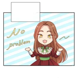 👾 873b3c00 No problem Kreskówka, Chibi, Uroczy, Nie ma problemu, Przyjazny, Radosny, Kobieta telegram sticker