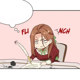 👾 a9ee8a36 FLI NCH chibi, pisanie, długopis, atrament, frustracja, zirytowany telegram sticker