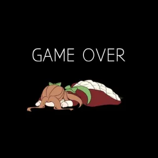 👾 c876e03d GAME OVER Koniec gry, Kreskówka, Porażka, Pokonany, Styl anime, Postać telegram sticker