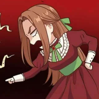 👾 e126a01f Dziewczyna anime, Kreskówka, Kobieta, Krzyczy, Wskazywanie telegram sticker