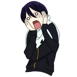 😱 20900417 Yato Noragami Anime, Noragami, Yato, impactado, divertido, dibujos animados telegram sticker