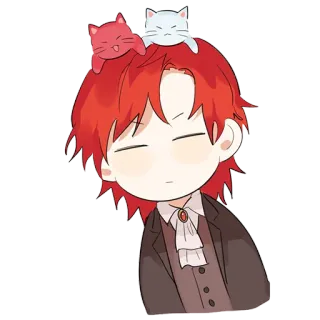 😐 414b30f9 Anime, Personaje, Gatos, Pelo rojo, Lindo telegram sticker