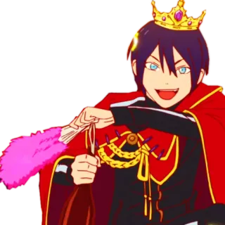 😃 546ebbb1 Yato Noragami Anime, Corona, Capa, Rey, Dios, Yato, Noragami, Fan telegram sticker