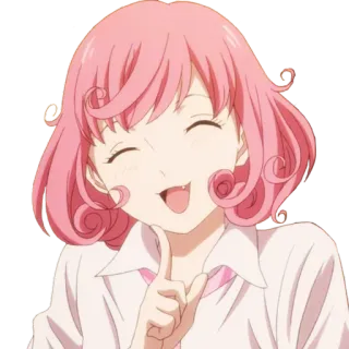 😄 5744c98a Anime, Chica, Pelo rosa, Linda, Sonrisa telegram sticker