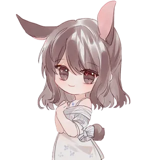 ☺️ 9165aa53 anime, dibujos animados, chibi, lindo, conejo, chica, orejas telegram sticker