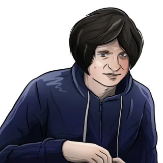 💂‍♀️ 9abb5f2e 남자, 인물 사진, 사람, 진지한, 검은 머리, 파란 후드티 telegram sticker