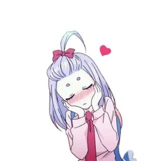 ❤ 6dc41202 애니메이션, 여자, 귀여운, 하트, 스티커 telegram sticker