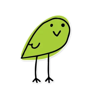 😃 636262ae 鳥, かわいい, アニメ, 緑, 動物 telegram sticker