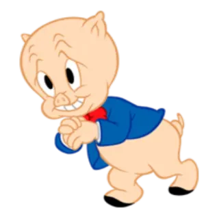 😕 1f9ff54e Porky Pig Looney Tunes 卡通, 猪, 乐一通, 猪小弟, 华纳兄弟, 角色, 动画 telegram sticker