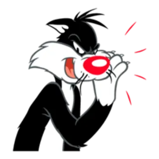 🗣 3d4166b1 Sylvester the Cat 卡通猫, 西尔维斯特, 乐一通, 猫, 卡通, 生气, 角色 telegram sticker