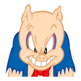 😡 5922bfd7 Porky Pig Looney Tunes 卡通, 猪小弟, 乐一通, 角色, 动画, 猪, 搞笑 telegram sticker