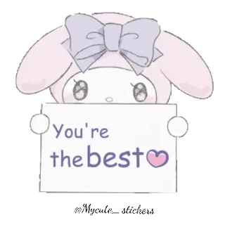🐰 47e732eb You're the best dễ thương, tích cực, động viên, thỏ, trái tim, lành mạnh telegram sticker