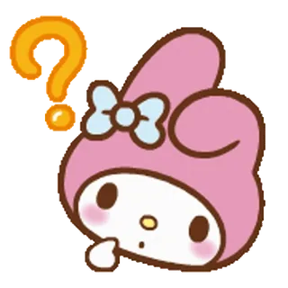 🤷‍♀️ 1376e22d My Melody my melody, sanrio, domanda, cartone animato, carino, coniglio, kawaii telegram sticker