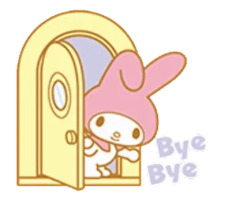 👋 2dc4a0f5 My Melody Bye Bye My Melody, Sanrio, addio, ciao, carino, cartone animato telegram sticker